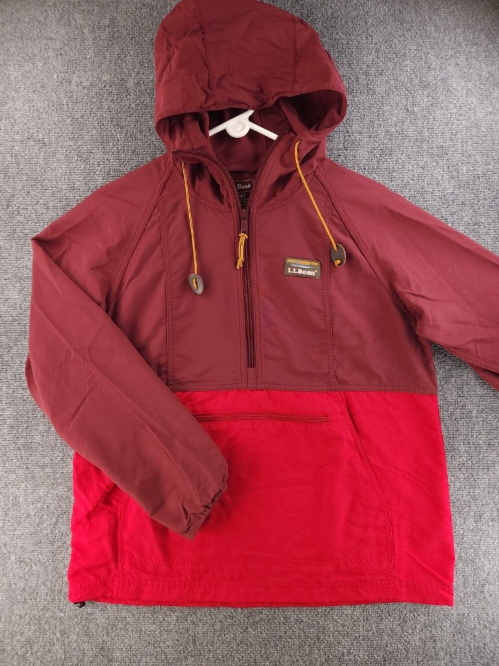 LL Bean Anorak Jacket Women Small Petite Nylon Mountain Classic Windbreaker Red